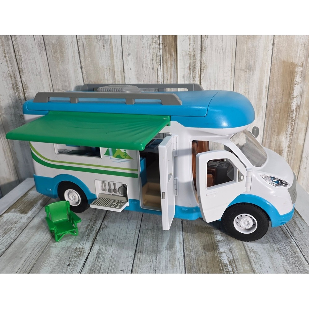Kids Toy Camper RV Playset with Furniture Accessories and Awning - Picture 9 of 10